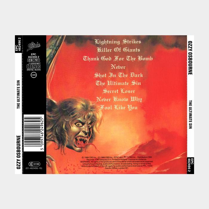 CD Ozzy Osbourne - The Ultimate Sin