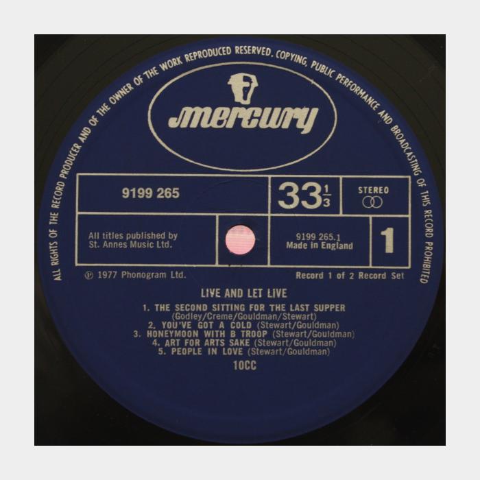 10cc - Live And Let Live 2LP (ex/ex+, Scratch)