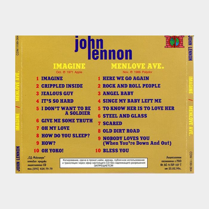 CD John Lennon - Imagine/Menlove Ave.