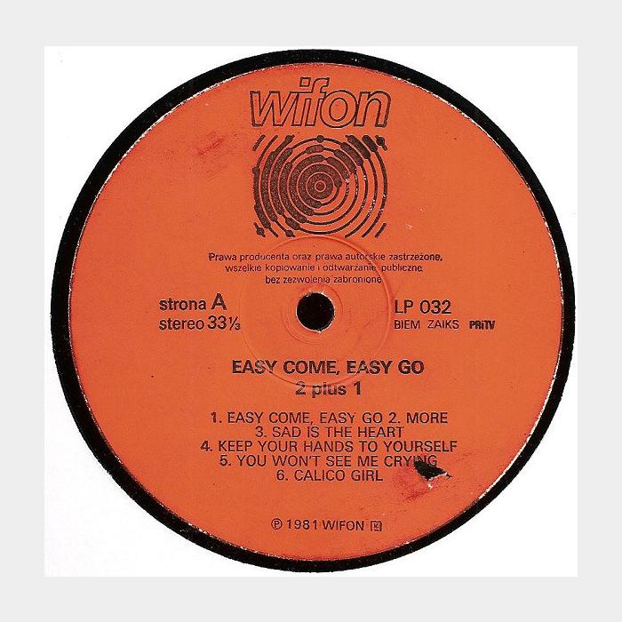2 Plus 1 - Easy Come, Easy Go (ex-/ex)