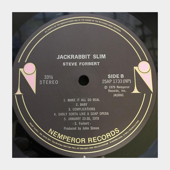 Steve Forbert - Jackrabbit Slim (ex+/ex)