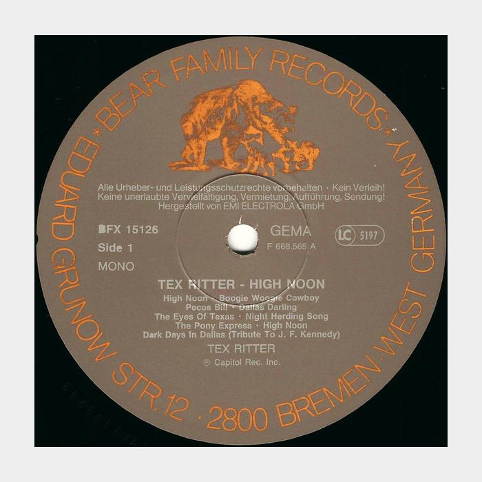 Tex Ritter - High Noon (ex+/ex+)
