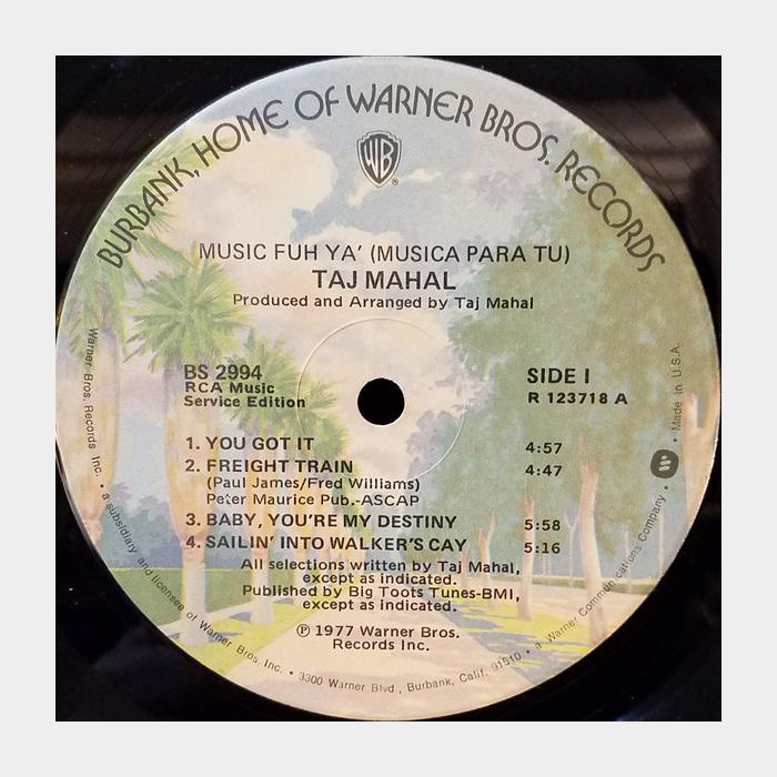 Taj Mahal - Music Fuh Ya' (ex/ex)