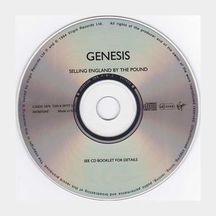 Genesis cd. Genesis selling England by the pound.