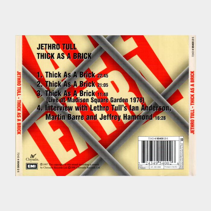 CD Jethro Tull - Thick As A Brick