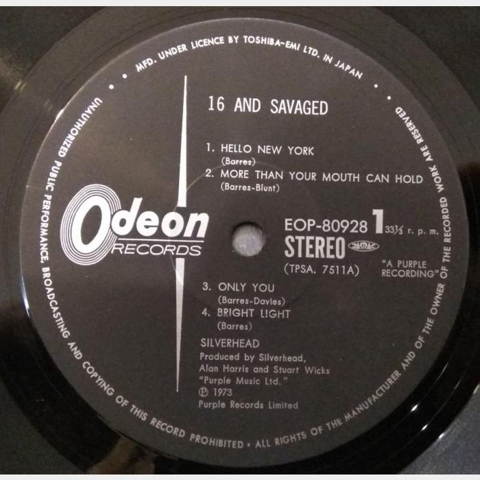 Silverhead - 16 And Savaged (ex-/ex+)