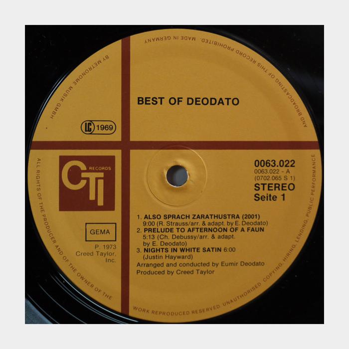 Deodato - Best Of Deodato (ex+/ex)