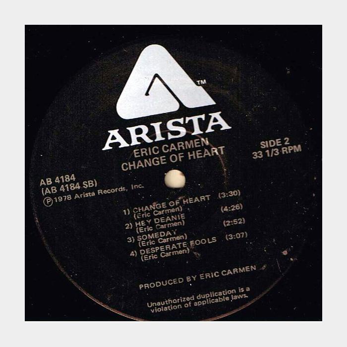 Eric Carmen - Change Of Heart (ex/ex)