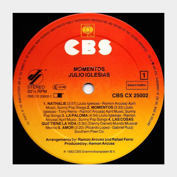Julio Iglesias - Momentos (ex+/ex+)