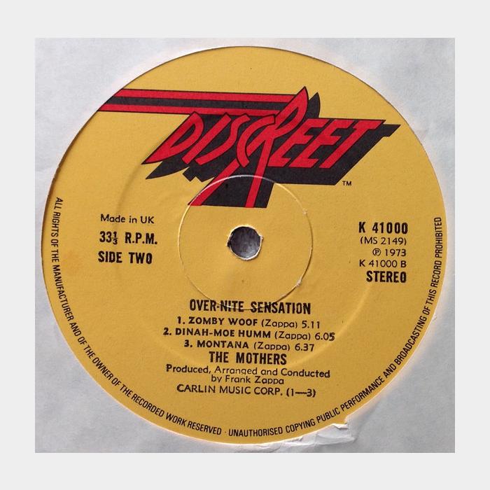 Mothers - Over-Nite Sensation (ex+/vg+)