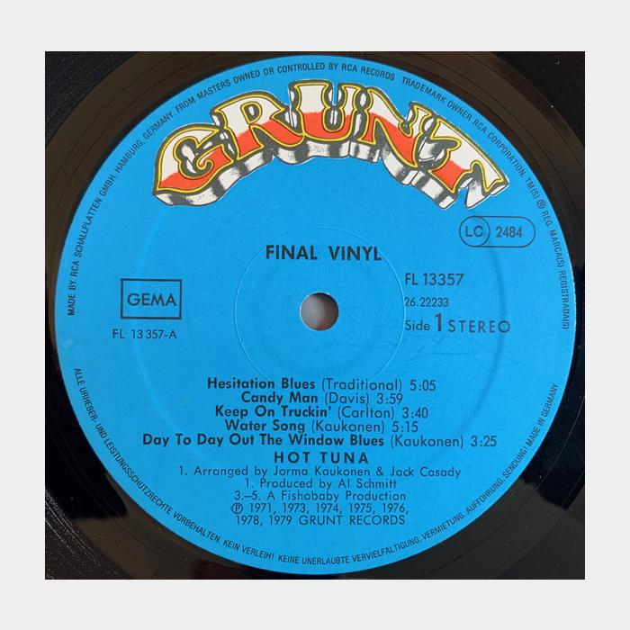 Hot Tuna - Final Vinyl (ex+/ex+)