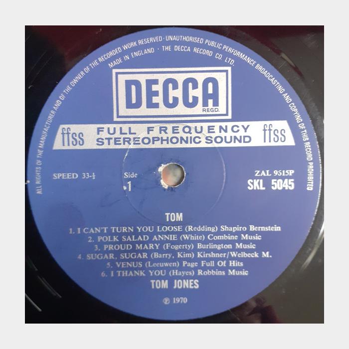 Tom Jones - Tom (vg+/vg+, звучит на ex)