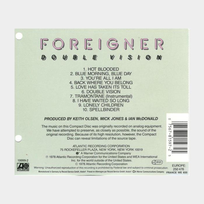 CD Foreigner - Double Vision (ex+/ex)