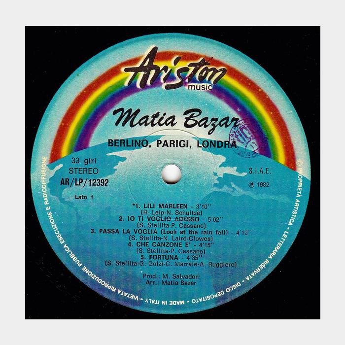 Matia Bazar - Berlino...Parisi...Londra (ex+/ex-)