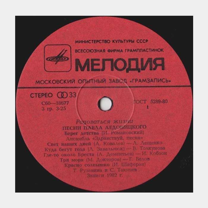 Павел Аедоницкий - Радоваться Жизни (ex/ex)