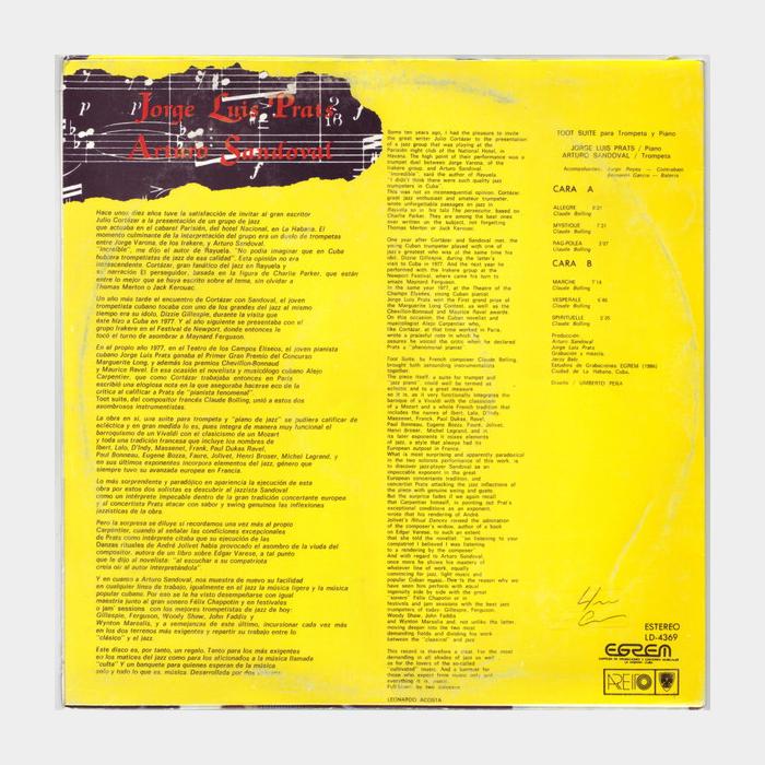 Jorge Luis Prats & Arturo Sandoval – Toot Suite (ex+/ex+)