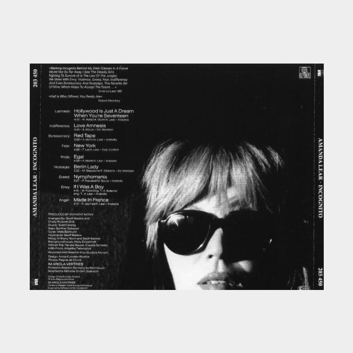 CD Amanda Lear - Incognito