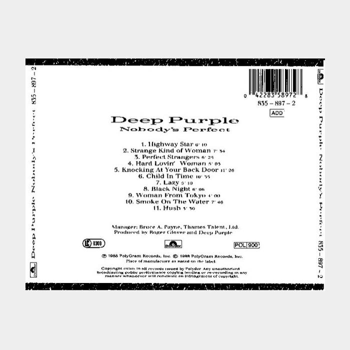 CD Deep Purple - Nobody's Perfect