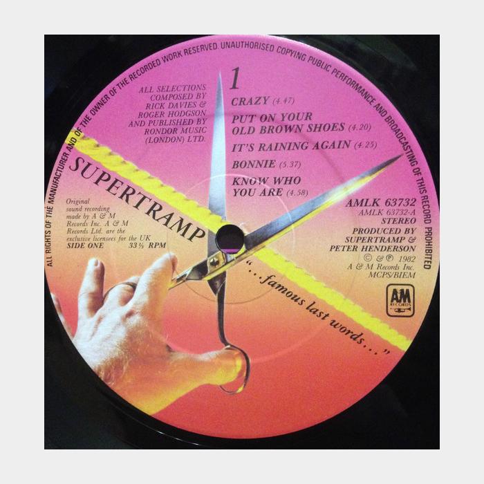 Supertramp - ...Famous Last Words... (ex+/ex)