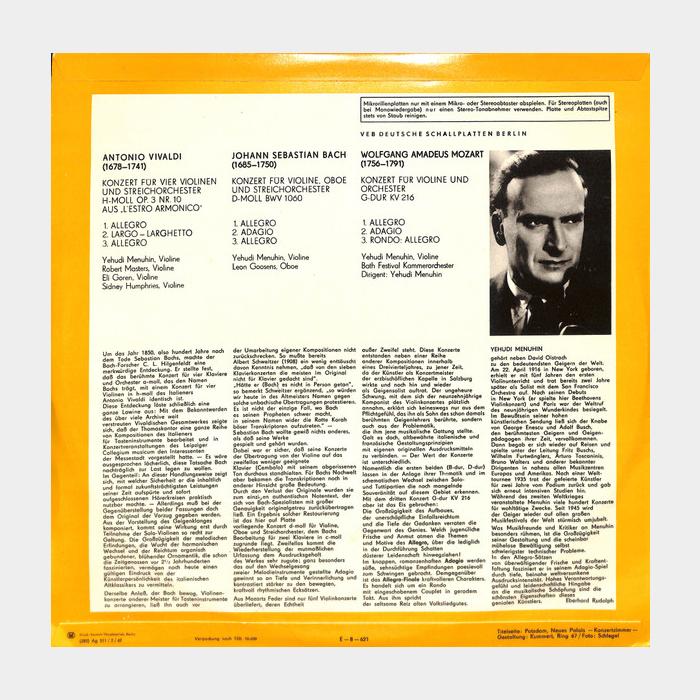 Vivaldi/Bach/Mozart - Bath Festival Orchestra (ex+/ex)