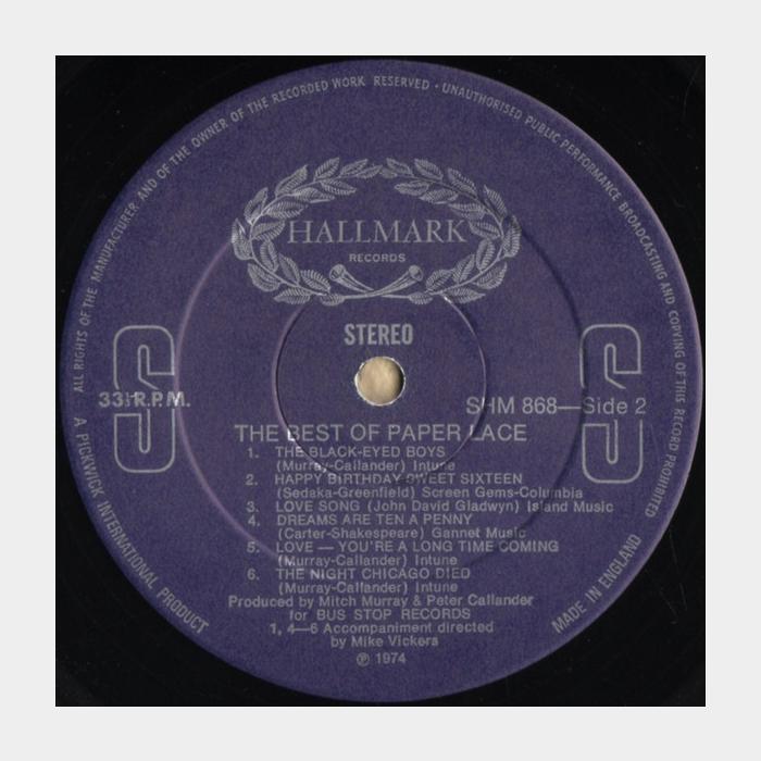 Paper Lace - The Best Of (ex+/ex+)