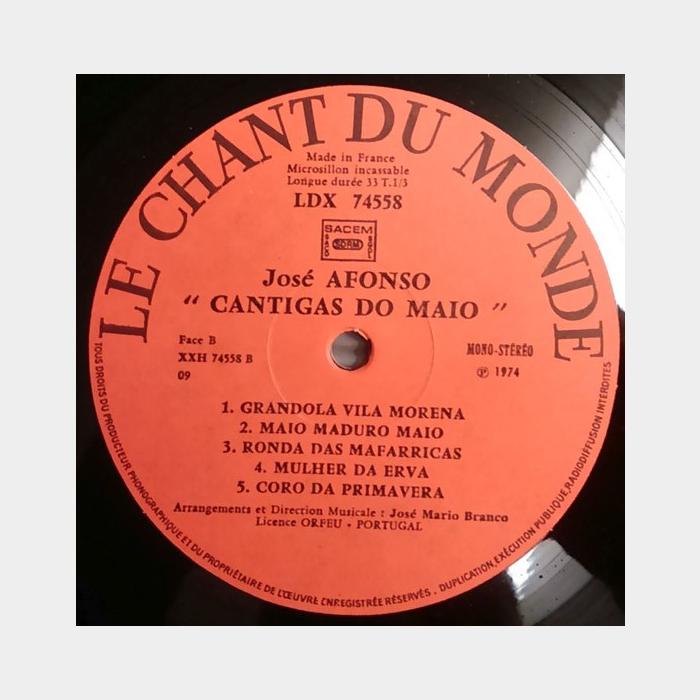 Jose Afonso - Cantigas Do Maio (ex+/ex)