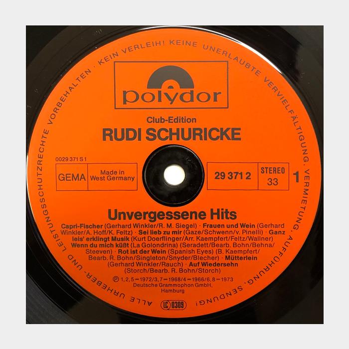 Rudi Schuricke - Unvergessene Hits (ex/ex)