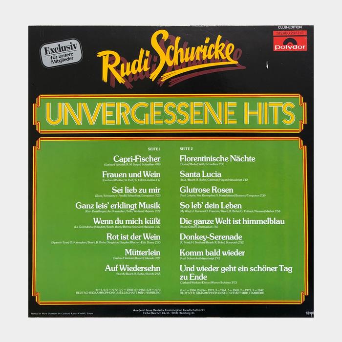 Rudi Schuricke - Unvergessene Hits (ex/ex)