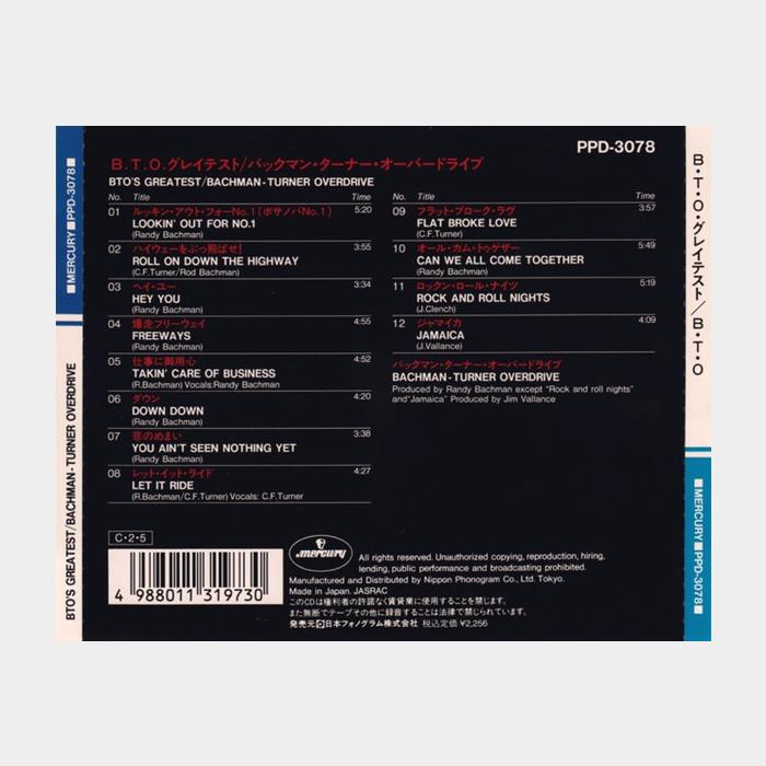 CD Bachman Turner Overdrive - BTO's Greatest