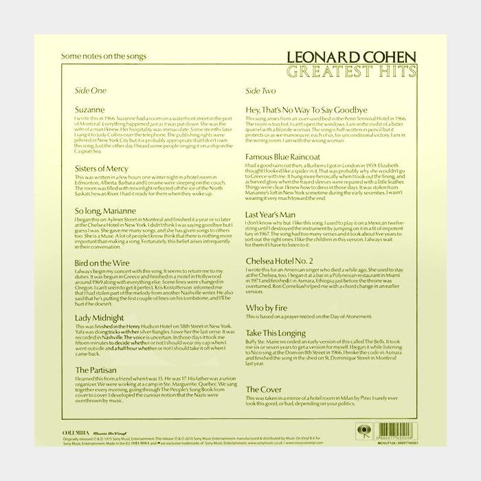 Leonard Cohen - Greatest Hits (sealed, 180g)