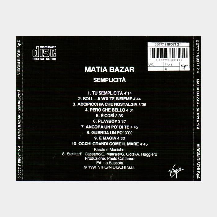 CD Matia Bazar - Semplicita