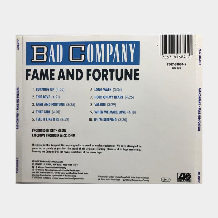 CD Bad Company - Fame And Fortune