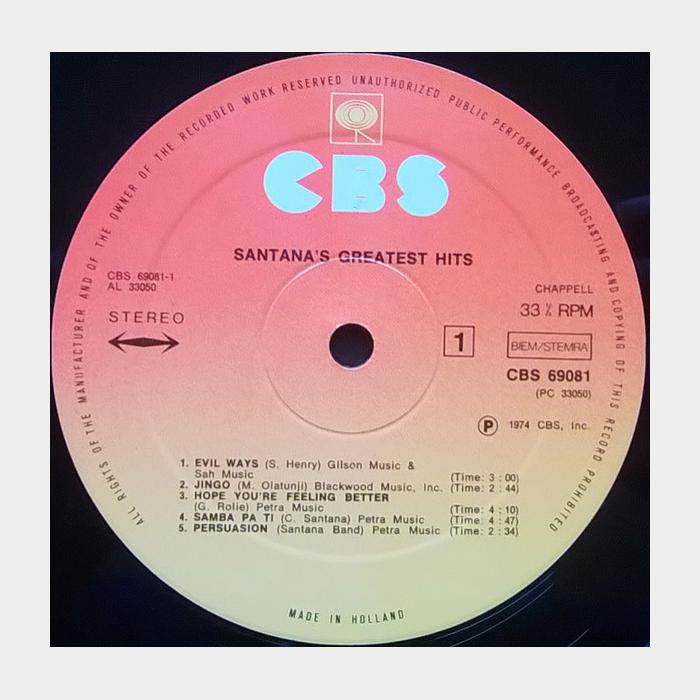 Santana - Santana's Greatest Hits (ex/ex)