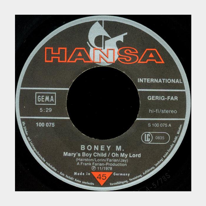 Boney M - Mary's Boy Child / Oh My Lord (ex+/ex-, 7