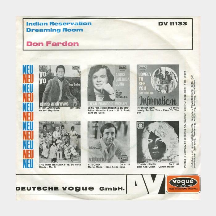 Don Fardon - Indian Reservation (ex+/ex, 7