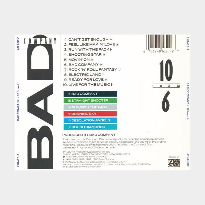 CD Bad Company - 10 From 6