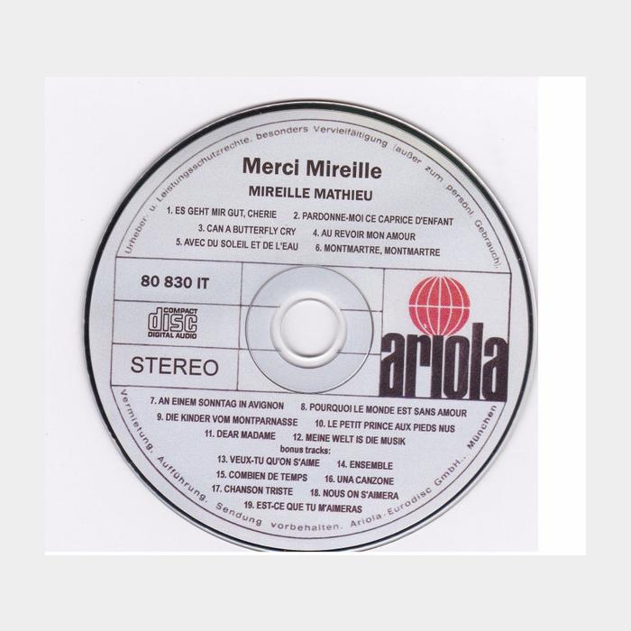 CD Mireille Mathieu - Merci Mireille