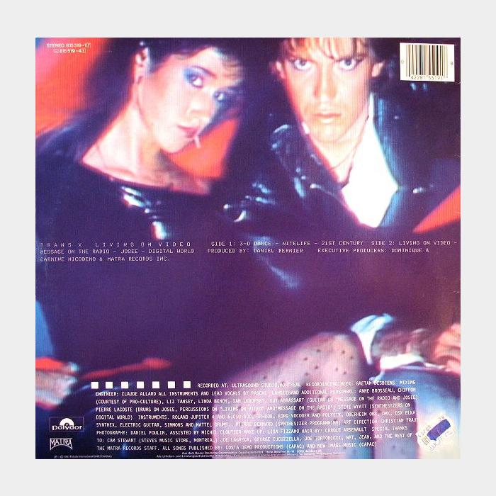 Trans X - Living On Video (ex/ex-)