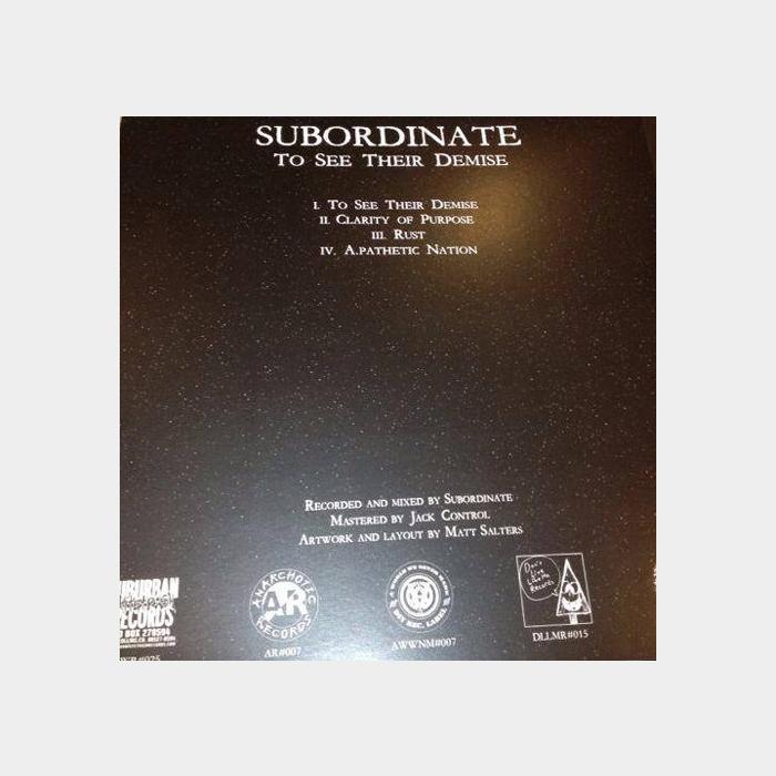 Subordinate – To See Their Demise (ex+/ex+)