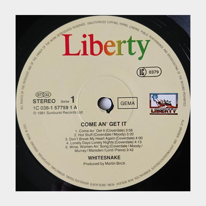 Whitesnake - Come An' Get It (ex/ex)