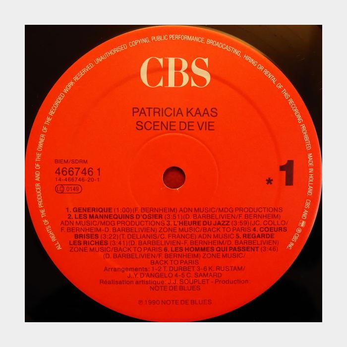 Patricia Kaas - Scène De Vie (ex+/ex+)