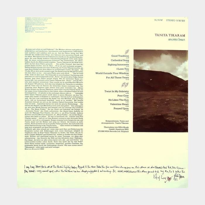 Tanita Tikaram - Ancient Heart (ex+/ex)