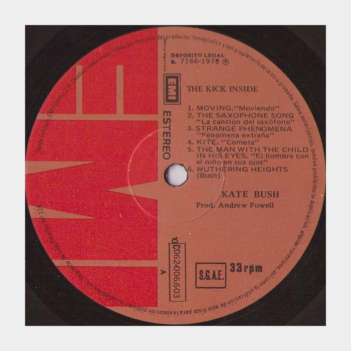 Kate Bush - The Kick Inside (ex+/vg+)