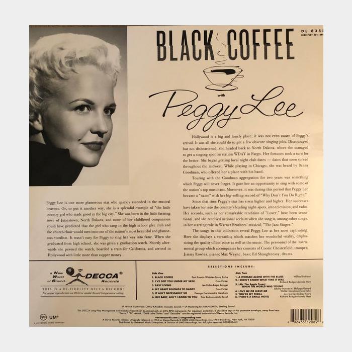 Peggy Lee - Black Coffee With Peggy Lee (sealed, 180g, AP)