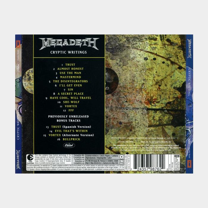 CD Megadeth - Cryptic Writings