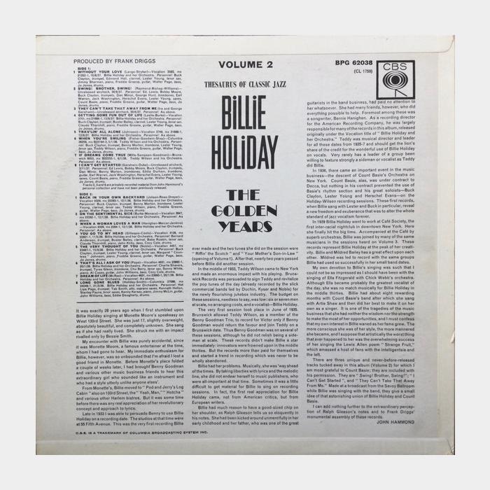 Billie Holiday - The Golden Years (ex+/ex+)