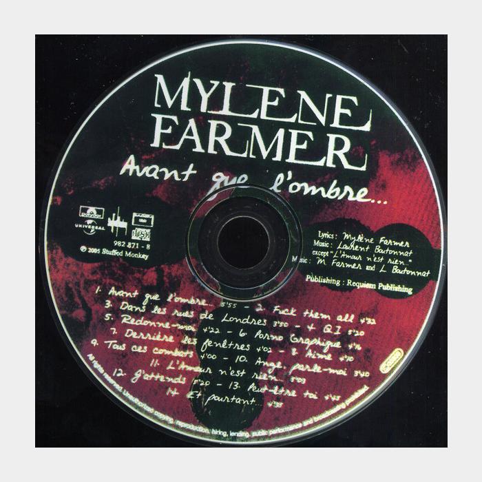 CD Mylene Farmer - Avant Gue L'Ombre
