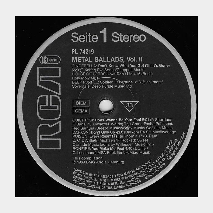 VA - Metal Ballads Vol.1 (ex+/ex+)