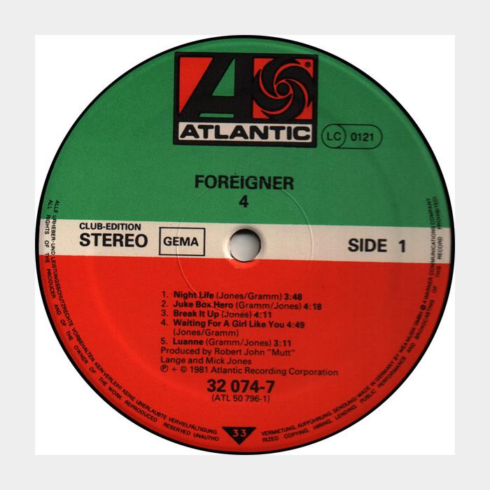 Foreigner - 4 (ex+/ex+)