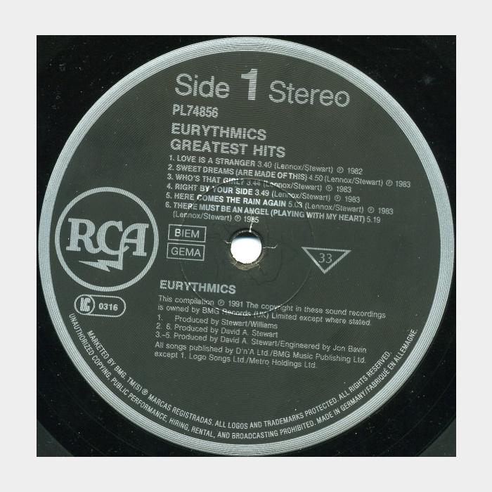 Eurythmics - Greatest Hits (ex+/ex+)